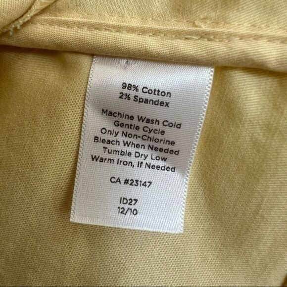 TALBOTS Women's Thin Jacket Top Sz 10P Yellow Button Long Sleeve Cotton Blend - Picture 4 of 6